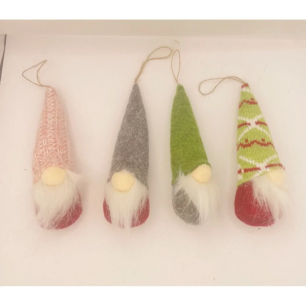 Gnome Christmas Ornaments Set of 4, Gnomes Plush C14
